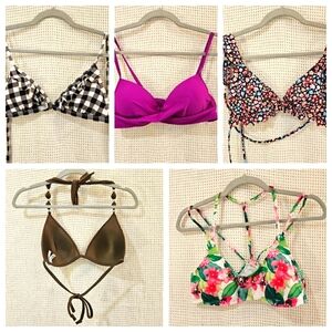 Colorful Bikini Top Collection 5 Tops Sizes Med/lg